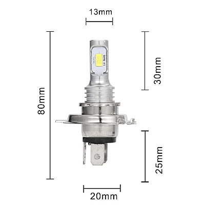 Set 2 Becuri auto H4 cu doua faze 12 LED SMD putere 80W temperatura 6000K Set 2 Becuri auto H4 cu doua faze 12 LED SMD putere 80W temperatura 6000K