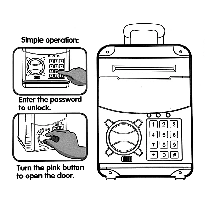 Pusculita pentru copii cu functie ATM cod pin si seif Roz/Alb Hello Kitty Pusculita pentru copii cu functie ATM cod pin si seif Roz/Alb Hello Kitty