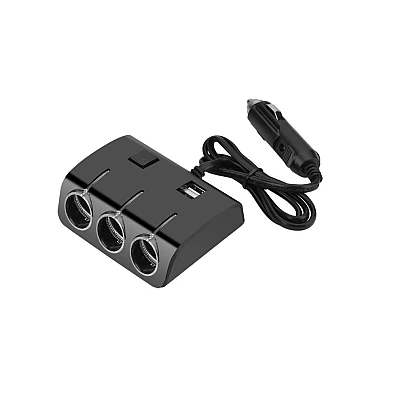 Priza auto cu 5 intrari NEON buton On/OFF 120W OLESON 1506 Priza auto cu 5 intrari NEON buton On/OFF 120W OLESON 1506