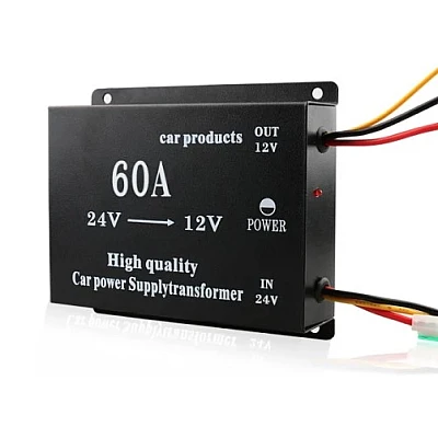 Convertor Auto 60A pentru Tensiune 24V - 12V Convertor Auto 60A pentru Tensiune 24V - 12V