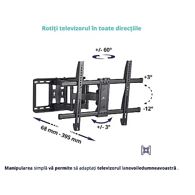 Suport pentru Televizor Negru HY206E Suport pentru Televizor Negru HY206E