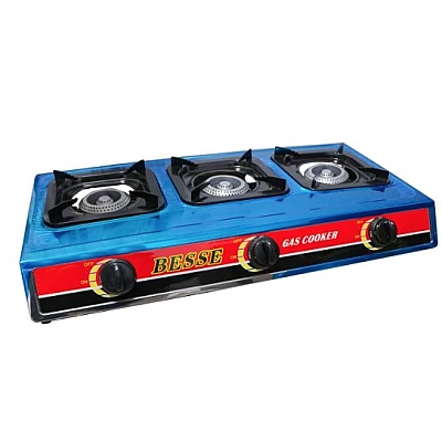 Aragaz inox cu 3 ochiuri BESSE Gaz GPL (Butelie) Aprindere Electronica inox Aragaz inox cu 3 ochiuri BESSE Gaz GPL (Butelie) Aprindere Electronica inox