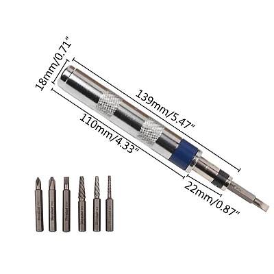 Set de surubelnita cu impact 7 in 1 cu antrenare 1/4 Set de surubelnita cu impact 7 in 1 cu antrenare 1/4