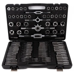 Trusa tarozi si filiere 110 piese M2-M18 set metric profesional Trusa tarozi si filiere 110 piese M2-M18 set metric profesional