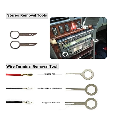 Set husa 19 piese extractoare pentru radio tapiterie cleme auto Set husa 19 piese extractoare pentru radio tapiterie cleme auto
