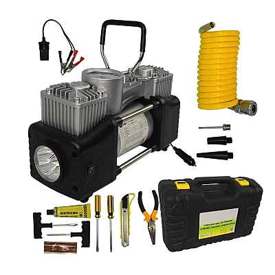 Trusa Compresor auto 12V PREMIUM cu 2 cilindri LIDER MX931 Trusa Compresor auto 12V PREMIUM cu 2 cilindri LIDER MX931