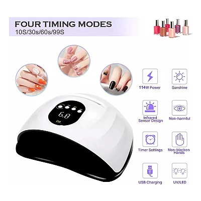 Lampa Profesionala 2 in 1 cu suport telefon 57 LED UV Display Digital Inductie Inteligenta AO 78034 Lampa Profesionala 2 in 1 cu suport telefon 57 LED UV Display Digital Inductie Inteligenta AO 78034