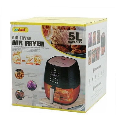 Friteuza cu aer cald QZ8 capacitate 5L putere 1400W afisaj LCD tactil Friteuza cu aer cald QZ8 capacitate 5L putere 1400W afisaj LCD tactil