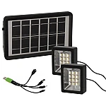 Set proiector solar cu LED 12 SMD 3W alb rece 6000K cu panou si port de incarcare USB Q D630 Andowl