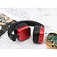 Casti wireless stereo Q EJ079 efect metalic pliabile culoare rosu / negru Casti wireless stereo Q EJ079 efect metalic pliabile culoare rosu / negru