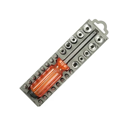 Set 28 piese Surubelnita MultiHead GQ 220 cu Biti si Tubulare Portocaliu Set 28 piese Surubelnita MultiHead GQ 220 cu Biti si Tubulare Portocaliu