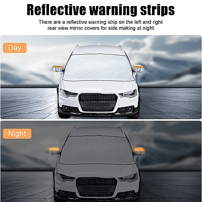 Husa Parbriz Premium cu prindere pe oglinzi si semnalizari reflectorizante 185x97cm Husa Parbriz Premium cu prindere pe oglinzi si semnalizari reflectorizante 185x97cm
