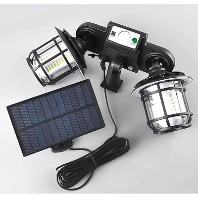 Lampa solara dubla 192 LED cu senzor miscare telecomanda si suport 30W cod JD 2216A Lampa solara dubla 192 LED cu senzor miscare telecomanda si suport 30W cod JD 2216A