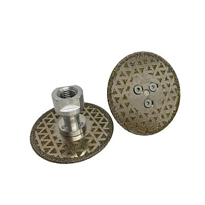 Disc diamantat galvanizat 2 fete diametru 65 mm prindere M14 Disc diamantat galvanizat 2 fete diametru 65 mm prindere M14
