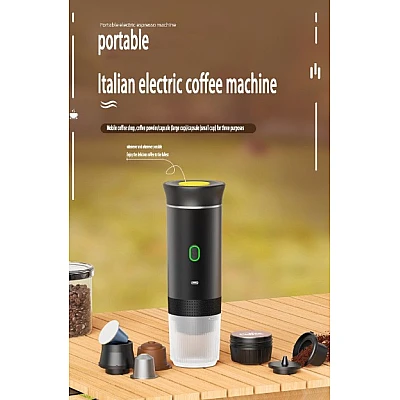 Aparat de cafea espresso portabil electric cu autoincalzire 60 ml cafea macinata capsule