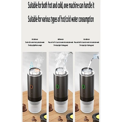 Aparat de cafea espresso portabil electric cu autoincalzire 60 ml cafea macinata capsule