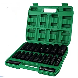 Trusa 20 tubulare de impact 1/2 de la 8 la 32 mm Verde