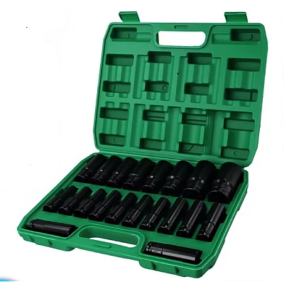 Trusa 20 tubulare de impact 1/2 de la 8 la 32 mm Verde Trusa 20 tubulare de impact 1/2 de la 8 la 32 mm Verde