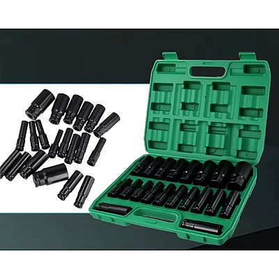 Trusa 20 tubulare de impact 1/2 de la 8 la 32 mm Verde