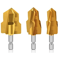 Set 3 burghie HSS aurie otel pentru tevi MMC PVC PPR