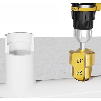 Set 3 burghie HSS aurie otel pentru tevi MMC PVC PPR Set 3 burghie HSS aurie otel pentru tevi MMC PVC PPR