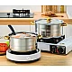 Set oale inox 10 piese cu manere si capace aurii
