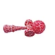 Kendama profesionala din lemn 18 cm model clasic cu design crapat culoare Roz/Alb 