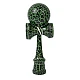 Kendama profesionala din lemn 18 cm model clasic cu design crapat culoare Verde/Negru