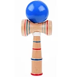 Kendama profesionala din lemn 21 cm model clasic cu bila ALBASTRA
