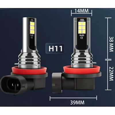 Set 2 becuri auto H11/H8 12 LED putere 80W temperatura 6000K Set 2 becuri auto H11/H8 12 LED putere 80W temperatura 6000K