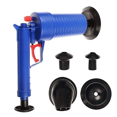 Pompa cu aer comprimat cu 4 accesorii pentru desfundat tevile Pompa cu aer comprimat cu 4 accesorii pentru desfundat tevile