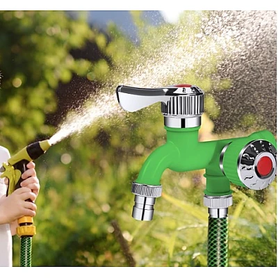 Robinet de apa cu dubla iesire de 1/2 inch interfata universala Robinet de apa cu dubla iesire de 1/2 inch interfata universala