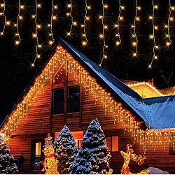 Instalatie 20 metri ALB CALD 500 LED tip turturi franjuri