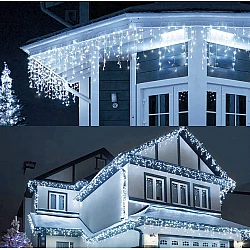 Instalatie 20 metri ALB CALD 500 LED tip turturi franjuri