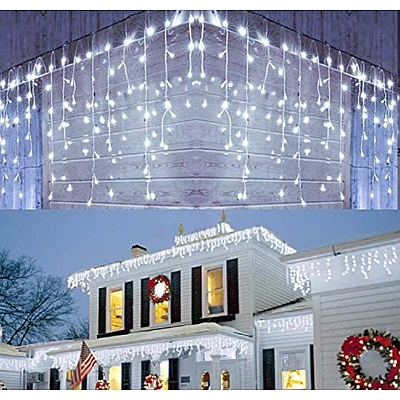 Instalatie 20 metri ALB CALD 500 LED tip turturi franjuri Instalatie 20 metri ALB CALD 500 LED tip turturi franjuri