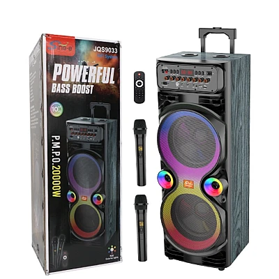 Boxa portabila JQS9033 putere 20000W PMPO Bass Boost RGB 2 microfoane 2 x 10inch Boxa portabila JQS9033 putere 20000W PMPO Bass Boost RGB 2 microfoane 2 x 10inch