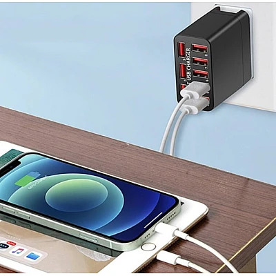 Adaptor priza X82 cu 8 porturi USB 3.0 putere 40W Adaptor priza X82 cu 8 porturi USB 3.0 putere 40W
