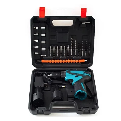 Trusa surubelnita electrica fara fir cu 2 acumulatori 12V cu 24 de accesorii incluse 2 viteze Trusa surubelnita electrica fara fir cu 2 acumulatori 12V cu 24 de accesorii incluse 2 viteze