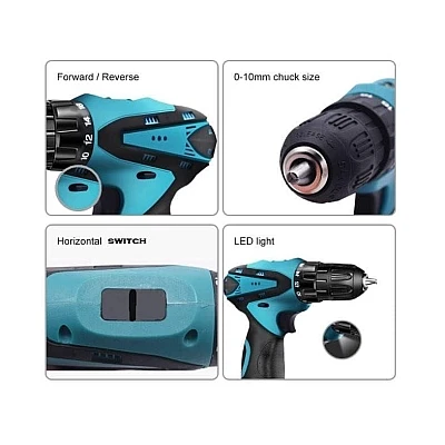 Trusa surubelnita electrica fara fir cu 2 acumulatori 12V cu 24 de accesorii incluse 2 viteze Trusa surubelnita electrica fara fir cu 2 acumulatori 12V cu 24 de accesorii incluse 2 viteze