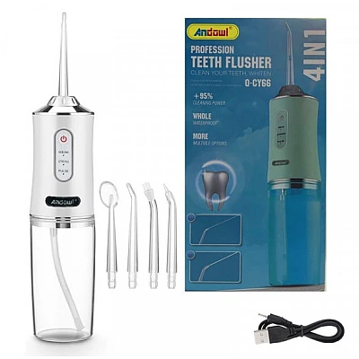 Irigator Bucal Portabil Dus Oral cu Acumulator Andowl QCY66  Irigator Bucal Portabil Dus Oral cu Acumulator Andowl QCY66