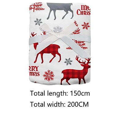 Patura Christmas 150x200cm design fulgi de zapada si brad si reni colorata Patura Christmas 150x200cm design fulgi de zapada si brad si reni colorata