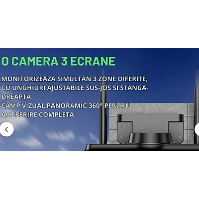Camera de Supraveghere Conexiune WIFI 3 Lentile 12 MP Vedere Panoramica Night vision Camera de Supraveghere Conexiune WIFI 3 Lentile 12 MP Vedere Panoramica Night vision