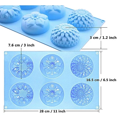 Forma silicon pentru prajituri 6 cavitati Floral AH 0028 Forma silicon pentru prajituri 6 cavitati Floral AH 0028