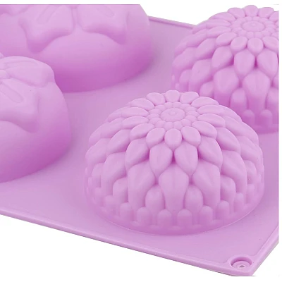 Forma silicon pentru prajituri 6 cavitati Floral AH 0028 Forma silicon pentru prajituri 6 cavitati Floral AH 0028