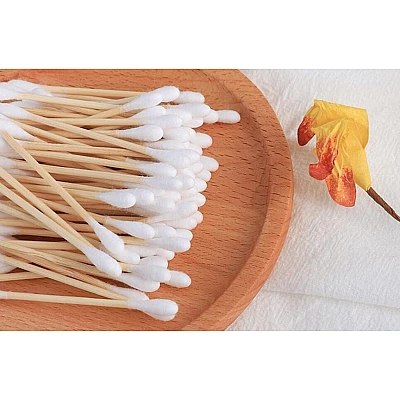 Set 3 x Cutii Betisoare cosmetice din bambus si bumbac