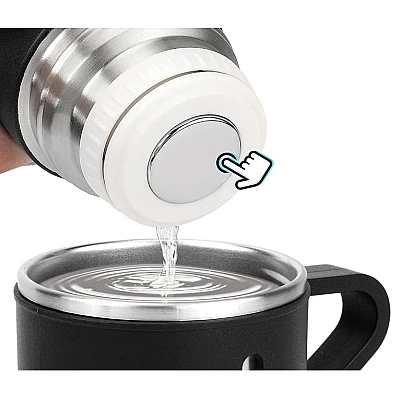 Termos 500 ml + 2 cesti otel inoxidabil negru Termos 500 ml + 2 cesti otel inoxidabil negru