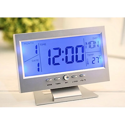 Ceas cu ecran LCD DS 8082 Argintiu Ceas cu ecran LCD DS 8082 Argintiu