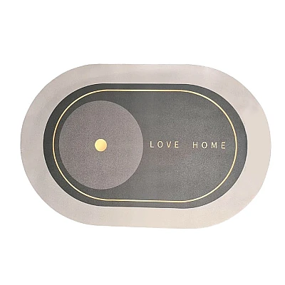 UB Covor de Baie Antiderapant si Absorbant Model Home Oval 87 x 56 cm VERDE LY