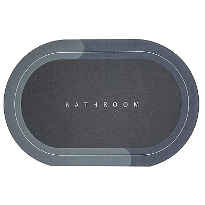 Covor de Baie GRI Antiderapant si Absorbant Model Bathroom Oval 58 x 78 cm Covor de Baie GRI Antiderapant si Absorbant Model Bathroom Oval 58 x 78 cm