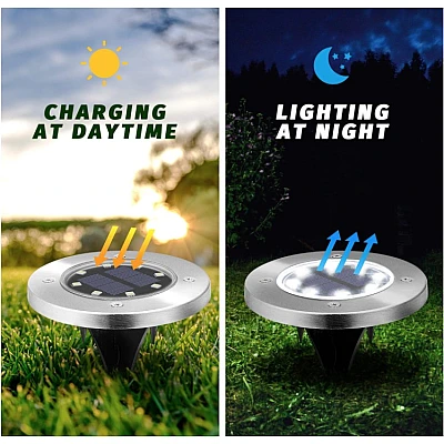 Set 4 lampi solare pentru gradina rotunde Set 4 lampi solare pentru gradina rotunde